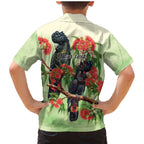 Australia Black Cockatoo and Eucalyptus Family Matching Mermaid Dress and Hawaiian Shirt Green Spirit of Aussie Native Bird - Aussie Hoodie