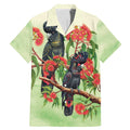 Australia Black Cockatoo and Eucalyptus Family Matching Mermaid Dress and Hawaiian Shirt Green Spirit of Aussie Native Bird - Aussie Hoodie