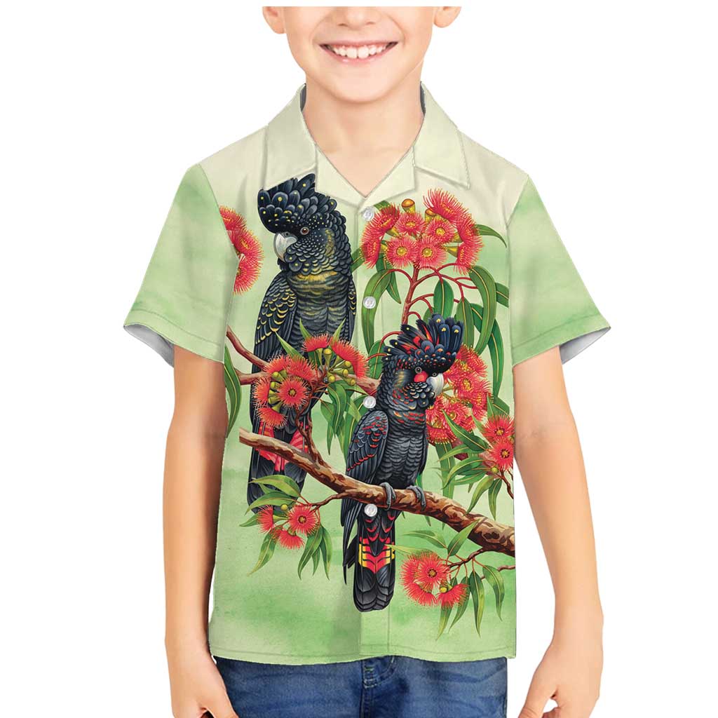 Australia Black Cockatoo and Eucalyptus Family Matching Mermaid Dress and Hawaiian Shirt Green Spirit of Aussie Native Bird - Aussie Hoodie