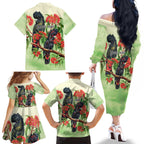 Australia Black Cockatoo and Eucalyptus Family Matching Off The Shoulder Long Sleeve Dress and Hawaiian Shirt Green Spirit of Aussie Native Bird - Aussie Hoodie