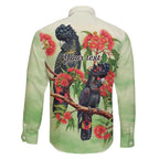 Australia Black Cockatoo and Eucalyptus Family Matching Off Shoulder Maxi Dress and Hawaiian Shirt Green Spirit of Aussie Native Bird - Aussie Hoodie