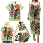 Australia Black Cockatoo and Eucalyptus Family Matching Puletasi and Hawaiian Shirt Green Spirit of Aussie Native Bird - Aussie Hoodie