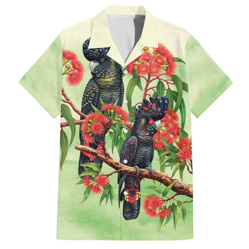 Australia Black Cockatoo and Eucalyptus Family Matching Puletasi and Hawaiian Shirt Green Spirit of Aussie Native Bird - Aussie Hoodie