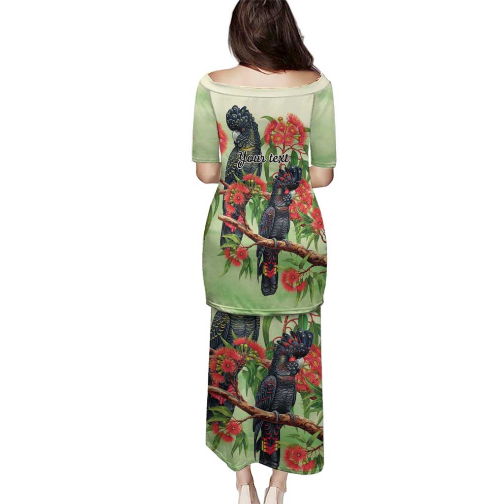 Australia Black Cockatoo and Eucalyptus Family Matching Puletasi and Hawaiian Shirt Green Spirit of Aussie Native Bird - Aussie Hoodie