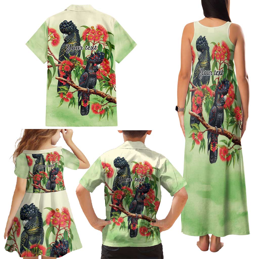 Australia Black Cockatoo and Eucalyptus Family Matching Tank Maxi Dress and Hawaiian Shirt Green Spirit of Aussie Native Bird - Aussie Hoodie