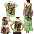 Australia Black Cockatoo and Eucalyptus Family Matching Tank Maxi Dress and Hawaiian Shirt Green Spirit of Aussie Native Bird - Aussie Hoodie