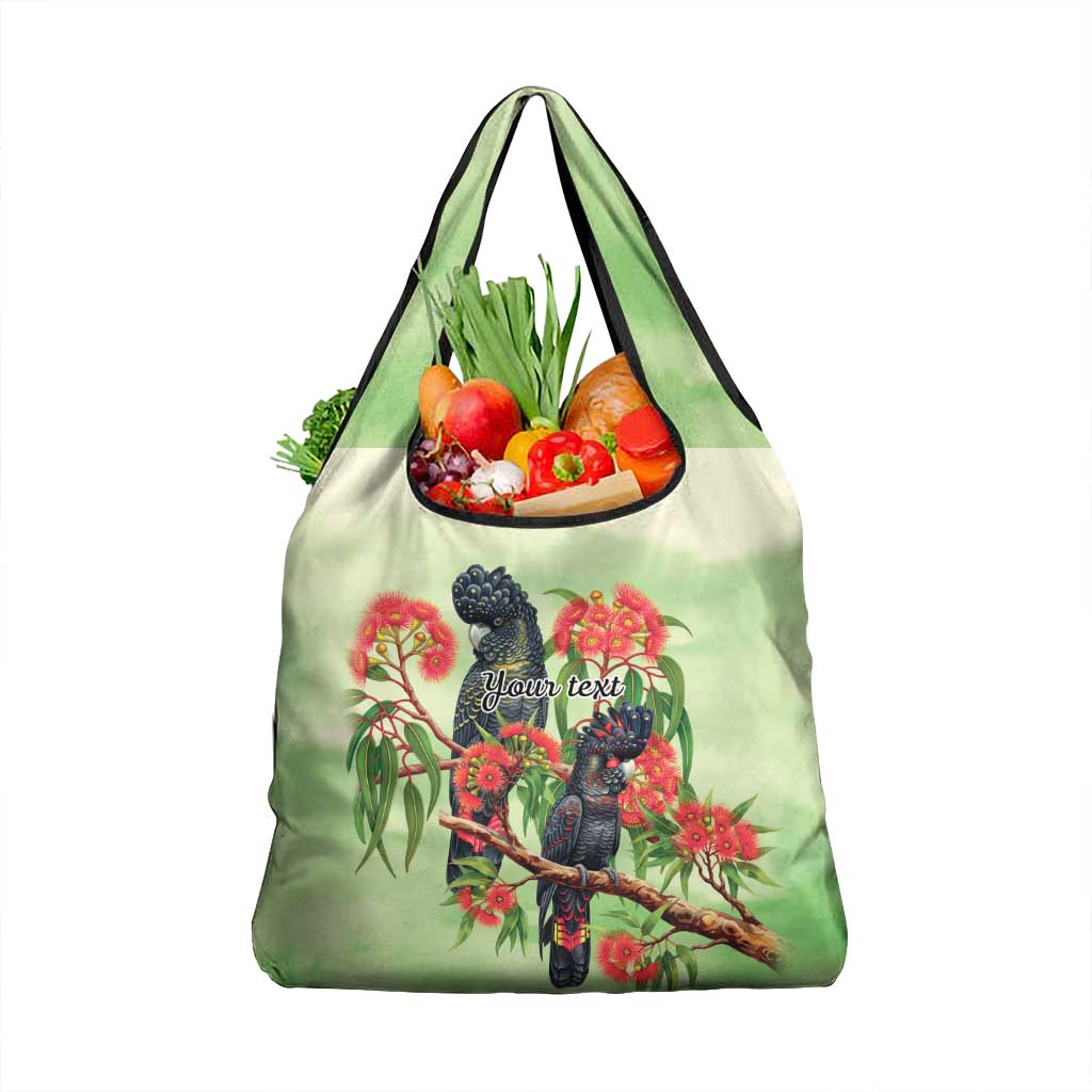 Australia Black Cockatoo and Eucalyptus Grocery Bag Green Spirit of Aussie Native Bird - Aussie Hoodie