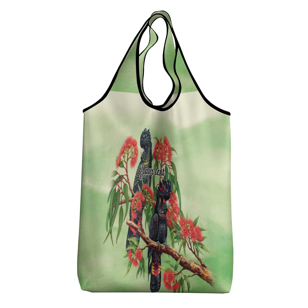 Australia Black Cockatoo and Eucalyptus Grocery Bag Green Spirit of Aussie Native Bird - Aussie Hoodie