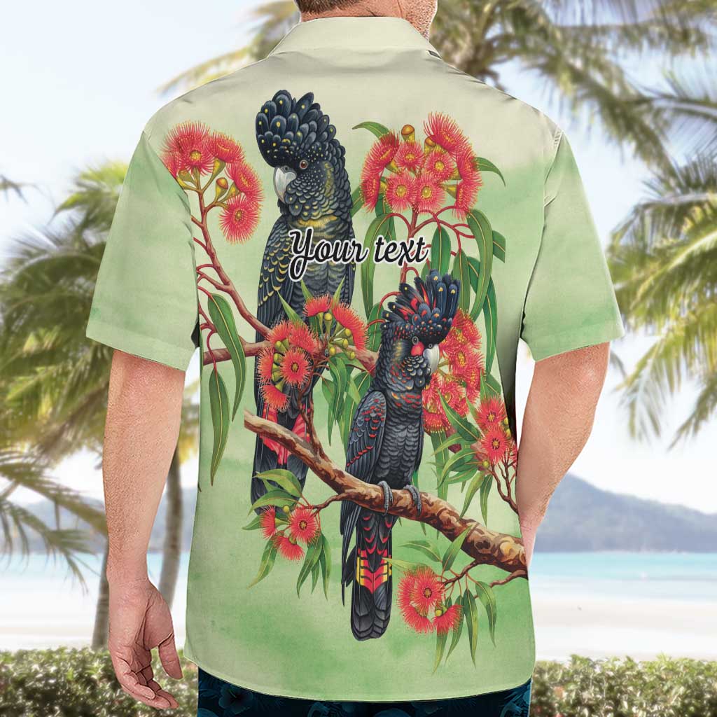 Australia Black Cockatoo and Eucalyptus Hawaiian Shirt Green Spirit of Aussie Native Bird - Aussie Hoodie