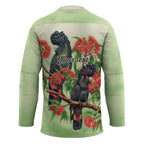 Australia Black Cockatoo and Eucalyptus Hockey Jersey Green Spirit of Aussie Native Bird - Aussie Hoodie