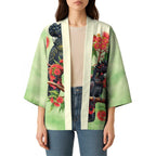 Australia Black Cockatoo and Eucalyptus Kimono Green Spirit of Aussie Native Bird - Aussie Hoodie