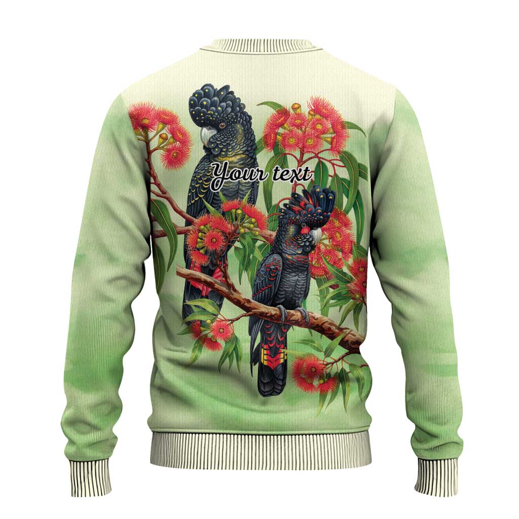 Australia Black Cockatoo and Eucalyptus Ugly Christmas Sweater Green Spirit of Aussie Native Bird - Aussie Hoodie