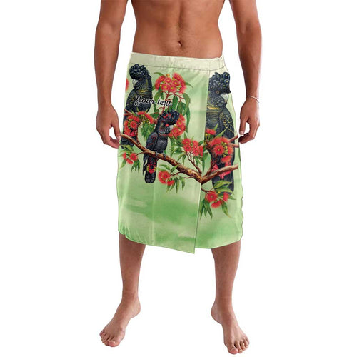 Australia Black Cockatoo and Eucalyptus Lavalava Green Spirit of Aussie Native Bird - Aussie Hoodie