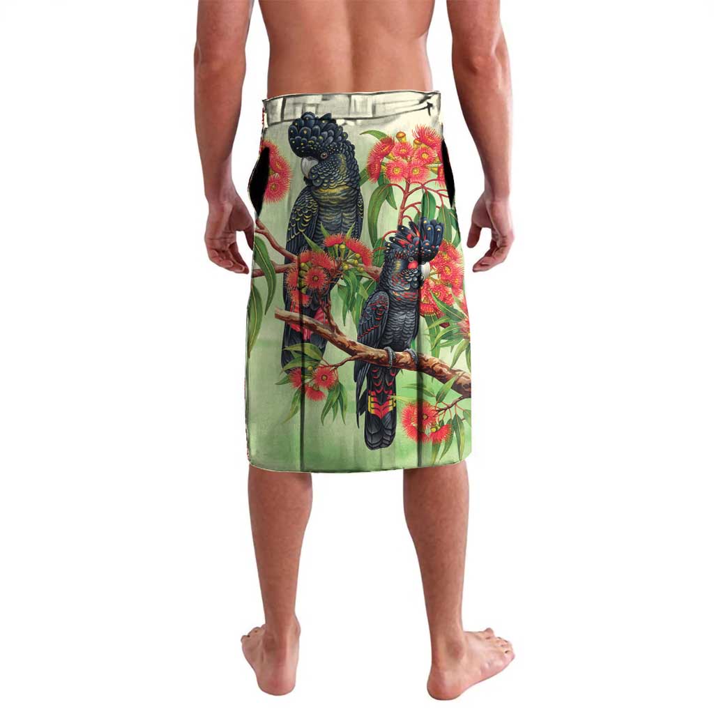Australia Black Cockatoo and Eucalyptus Lavalava Green Spirit of Aussie Native Bird - Aussie Hoodie