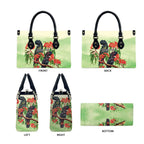 Australia Black Cockatoo and Eucalyptus Leather Bag Green Spirit of Aussie Native Bird - Aussie Hoodie