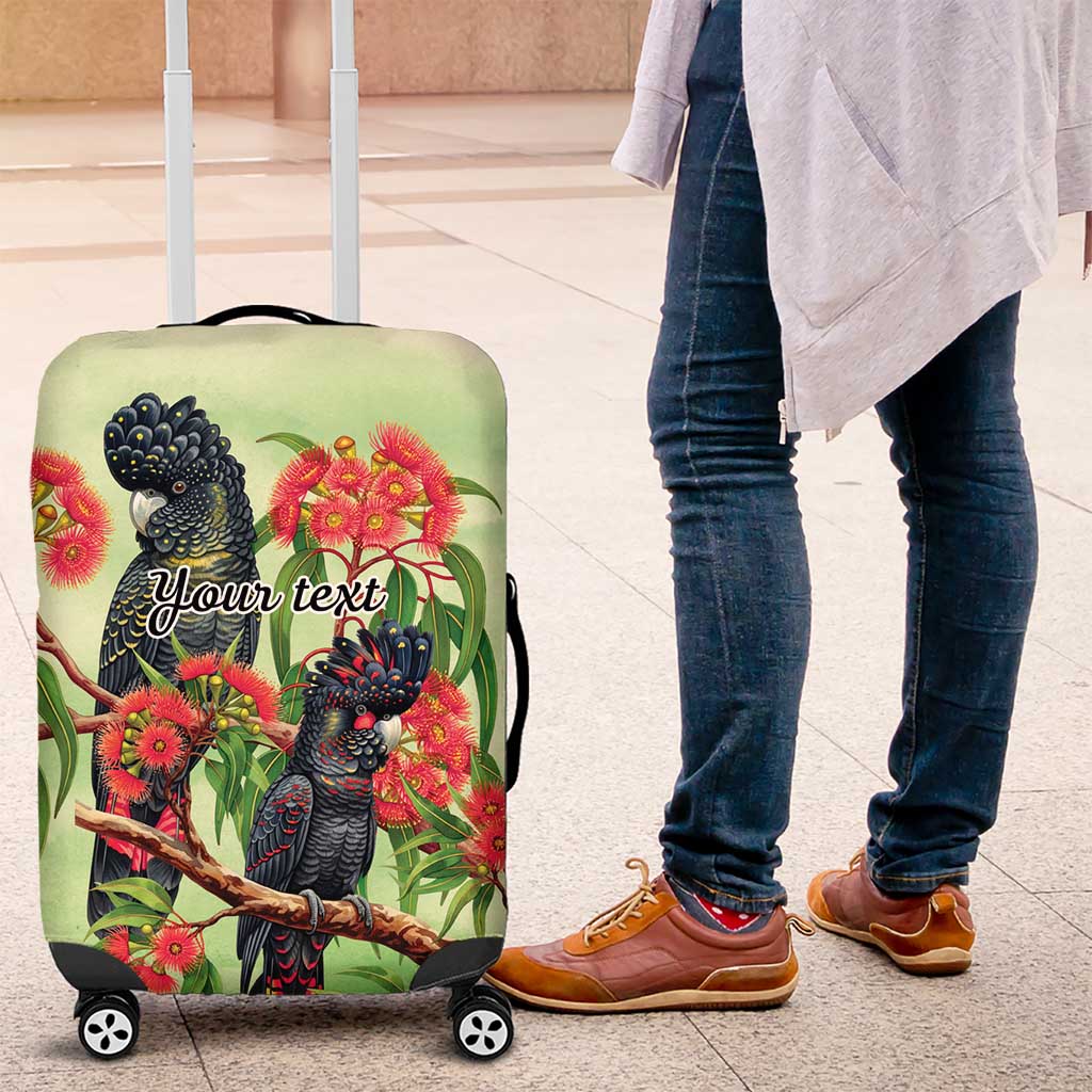 Australia Black Cockatoo and Eucalyptus Luggage Cover Green Spirit of Aussie Native Bird - Aussie Hoodie