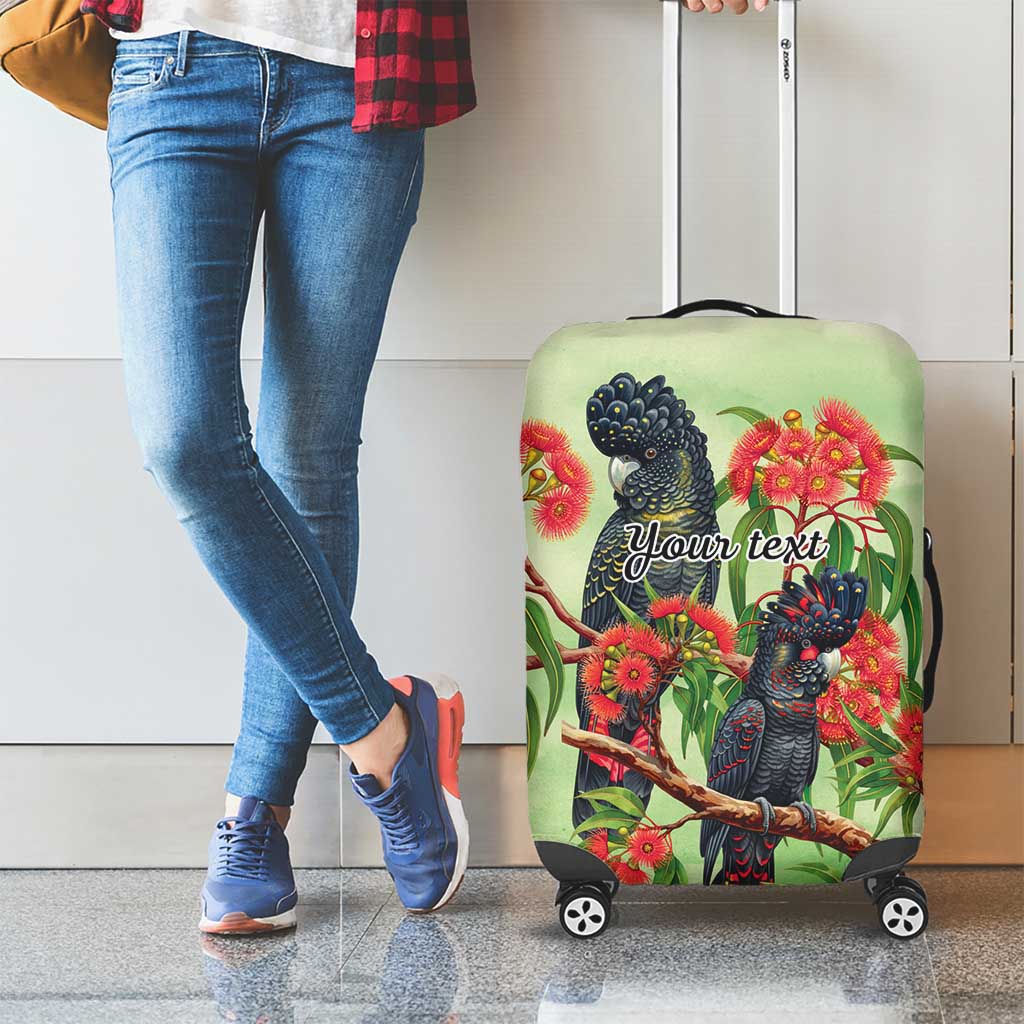 Australia Black Cockatoo and Eucalyptus Luggage Cover Green Spirit of Aussie Native Bird - Aussie Hoodie