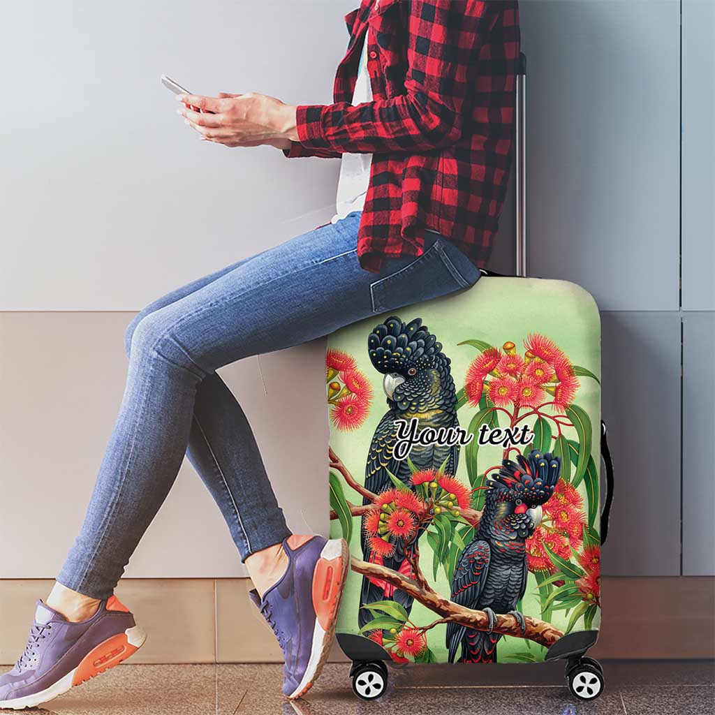 Australia Black Cockatoo and Eucalyptus Luggage Cover Green Spirit of Aussie Native Bird - Aussie Hoodie