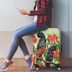Australia Black Cockatoo and Eucalyptus Luggage Cover Green Spirit of Aussie Native Bird - Aussie Hoodie