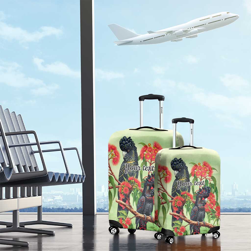 Australia Black Cockatoo and Eucalyptus Luggage Cover Green Spirit of Aussie Native Bird - Aussie Hoodie