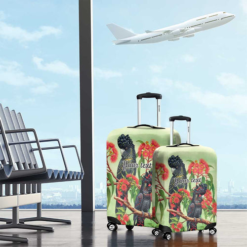 Australia Black Cockatoo and Eucalyptus Luggage Cover Green Spirit of Aussie Native Bird - Aussie Hoodie