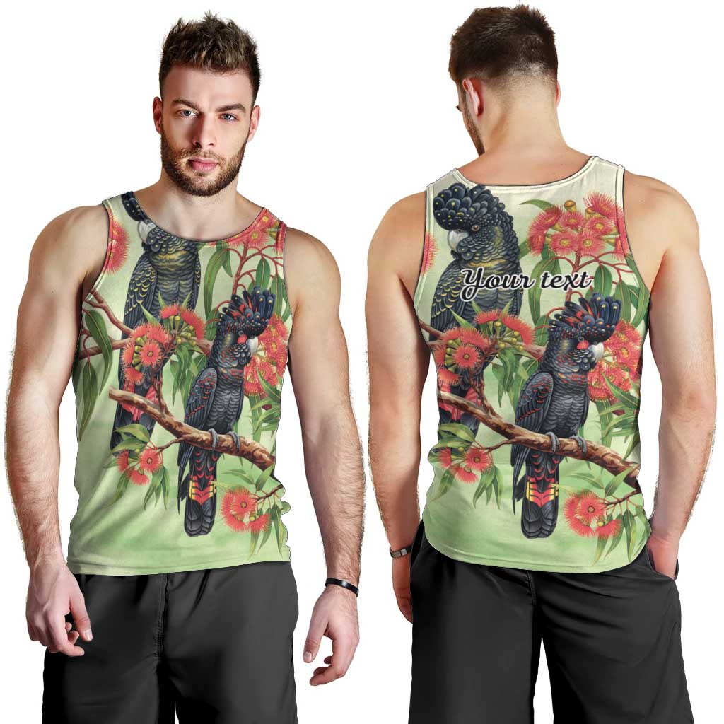 Australia Black Cockatoo and Eucalyptus Men Tank Top Green Spirit of Aussie Native Bird - Aussie Hoodie