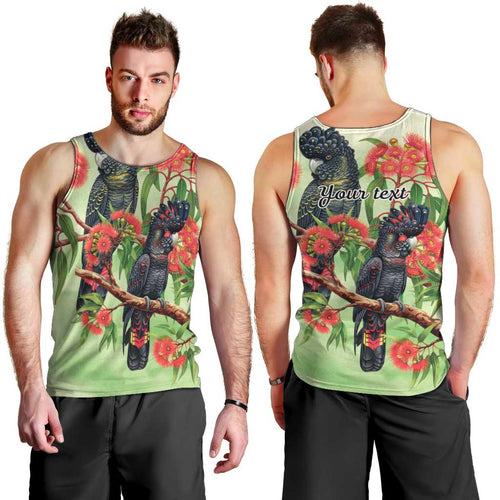 Australia Black Cockatoo and Eucalyptus Men Tank Top Green Spirit of Aussie Native Bird - Aussie Hoodie