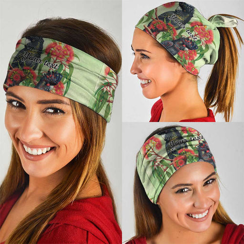 Australia Black Cockatoo and Eucalyptus Neck Gaiter Green Spirit of Aussie Native Bird - Aussie Hoodie