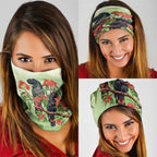 Australia Black Cockatoo and Eucalyptus Neck Gaiter Green Spirit of Aussie Native Bird - Aussie Hoodie