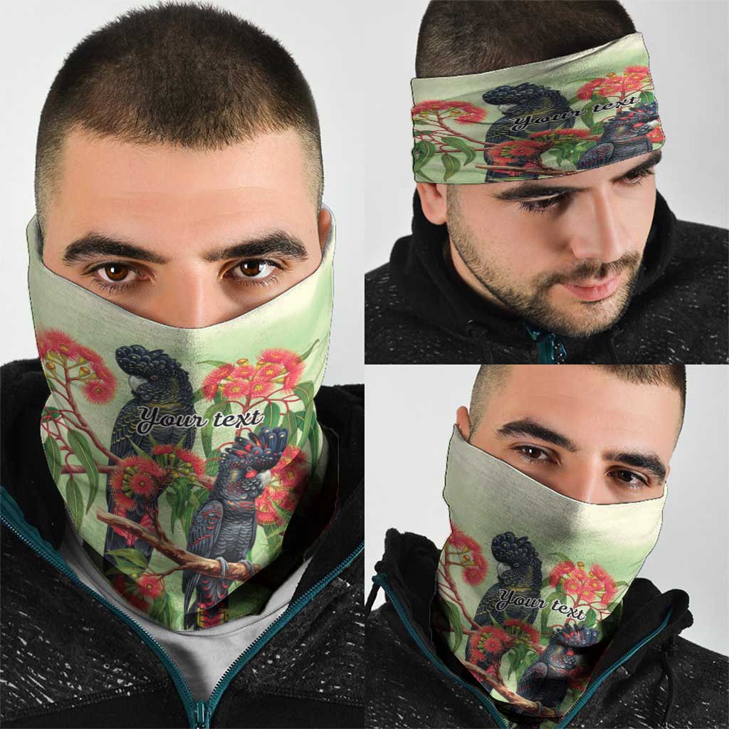 Australia Black Cockatoo and Eucalyptus Neck Gaiter Green Spirit of Aussie Native Bird - Aussie Hoodie