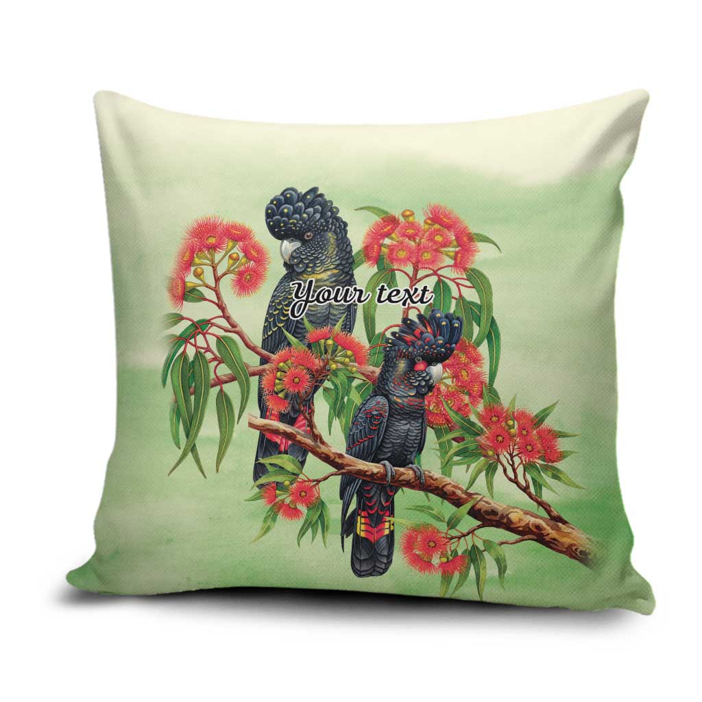 Australia Black Cockatoo and Eucalyptus Pillow Cover Green Spirit of Aussie Native Bird - Aussie Hoodie