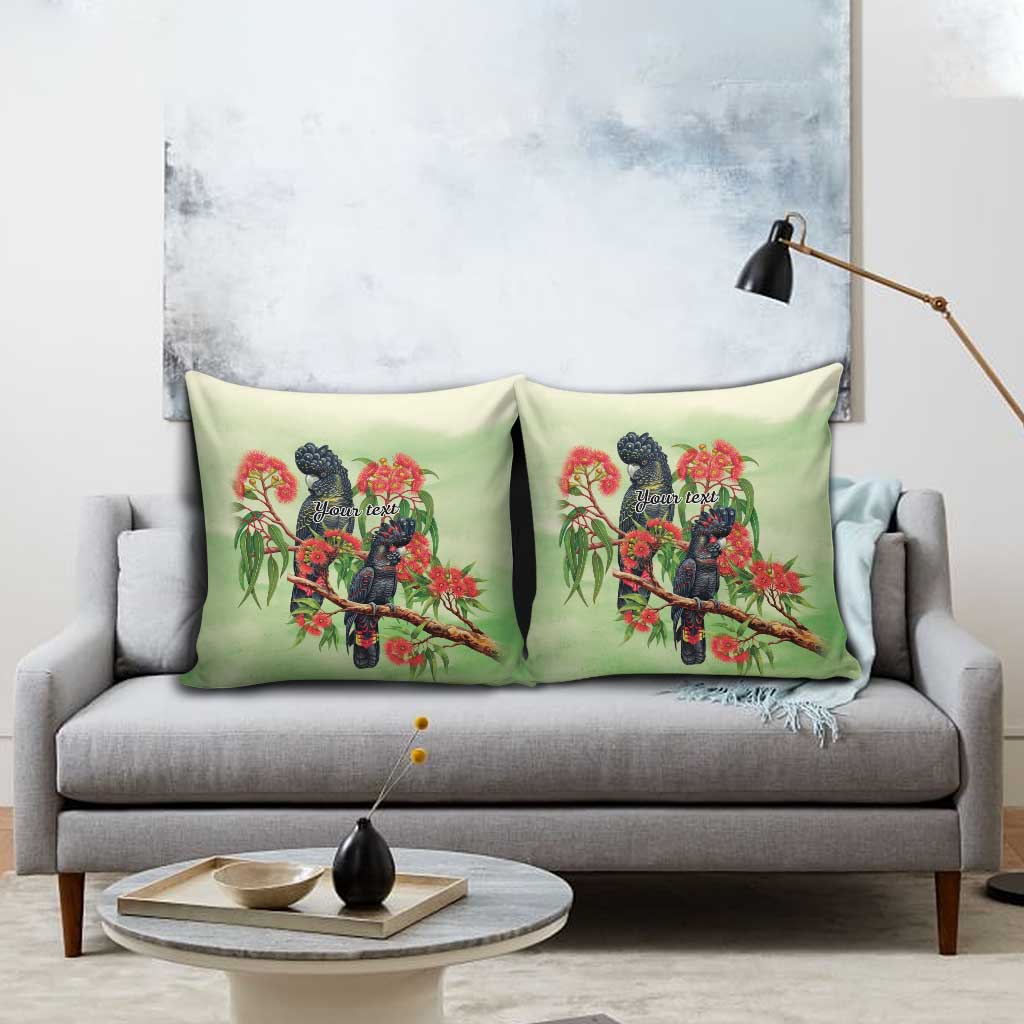Australia Black Cockatoo and Eucalyptus Pillow Cover Green Spirit of Aussie Native Bird - Aussie Hoodie