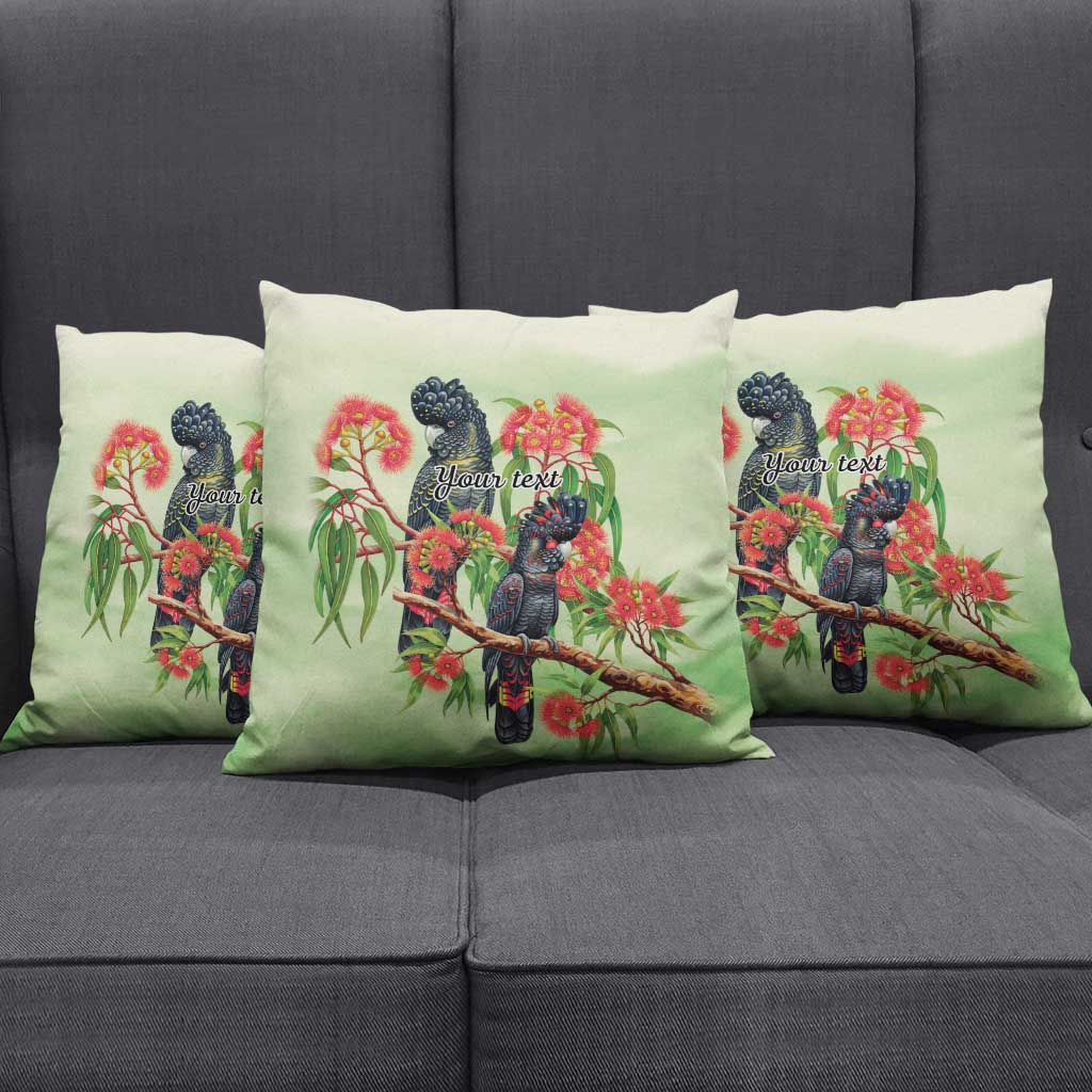 Australia Black Cockatoo and Eucalyptus Pillow Cover Green Spirit of Aussie Native Bird - Aussie Hoodie