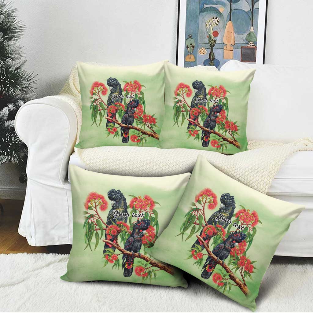Australia Black Cockatoo and Eucalyptus Pillow Cover Green Spirit of Aussie Native Bird - Aussie Hoodie