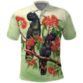Australia Black Cockatoo and Eucalyptus Polo Shirt Green Spirit of Aussie Native Bird - Aussie Hoodie