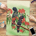 Australia Black Cockatoo and Eucalyptus Puzzle Green Spirit of Aussie Native Bird - Aussie Hoodie