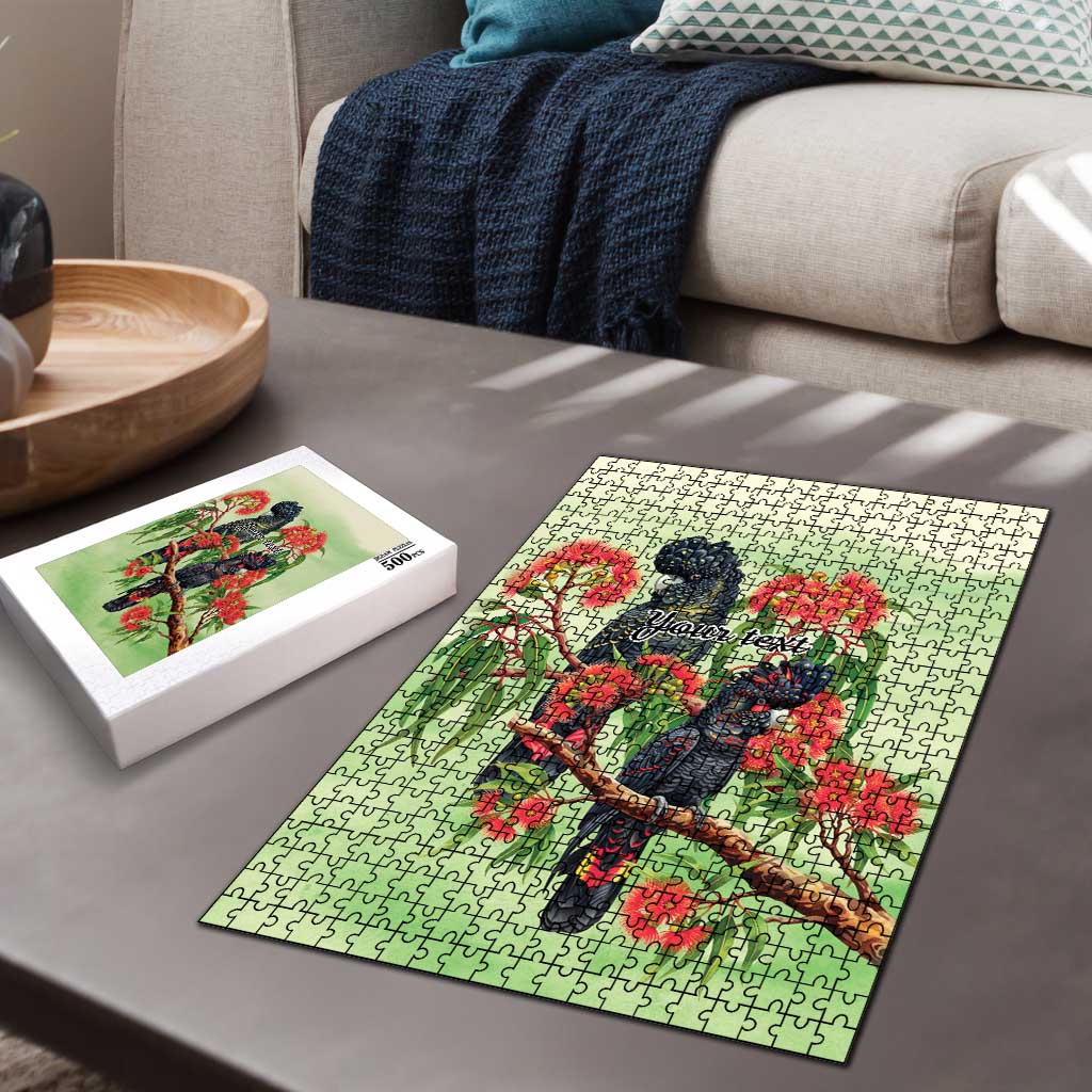 Australia Black Cockatoo and Eucalyptus Puzzle Green Spirit of Aussie Native Bird - Aussie Hoodie