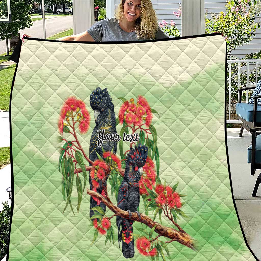 Australia Black Cockatoo and Eucalyptus Quilt Green Spirit of Aussie Native Bird - Aussie Hoodie