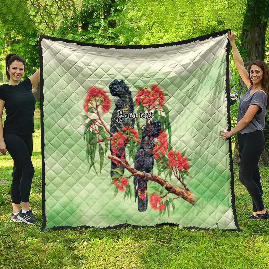 Australia Black Cockatoo and Eucalyptus Quilt Green Spirit of Aussie Native Bird - Aussie Hoodie