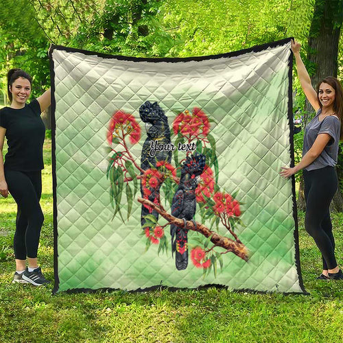 Australia Black Cockatoo and Eucalyptus Quilt Green Spirit of Aussie Native Bird - Aussie Hoodie