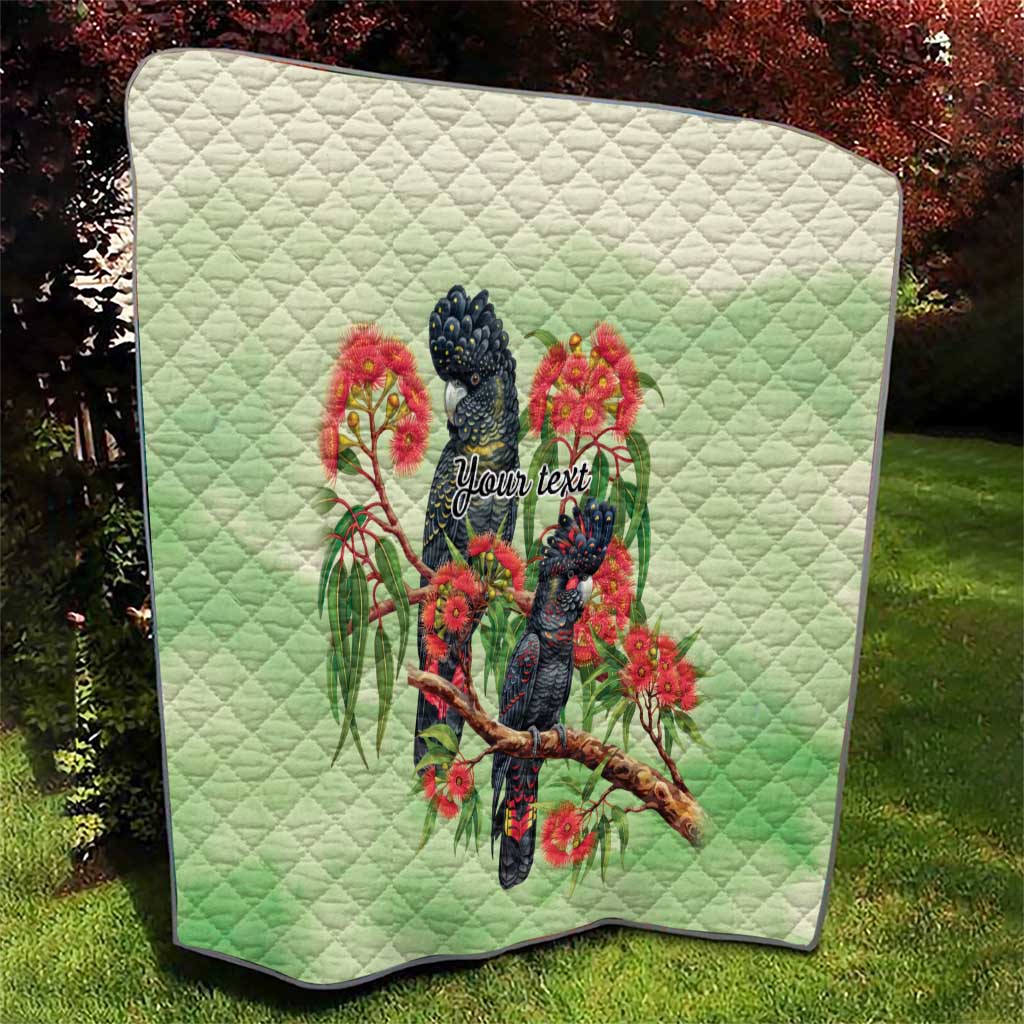 Australia Black Cockatoo and Eucalyptus Quilt Green Spirit of Aussie Native Bird - Aussie Hoodie