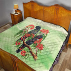 Australia Black Cockatoo and Eucalyptus Quilt Green Spirit of Aussie Native Bird - Aussie Hoodie