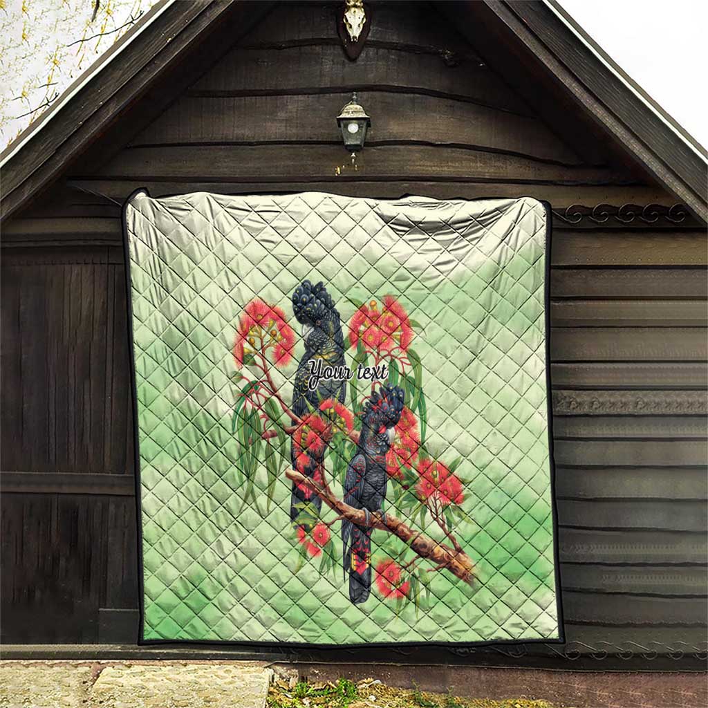 Australia Black Cockatoo and Eucalyptus Quilt Green Spirit of Aussie Native Bird - Aussie Hoodie