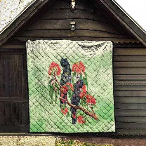 Australia Black Cockatoo and Eucalyptus Quilt Green Spirit of Aussie Native Bird - Aussie Hoodie