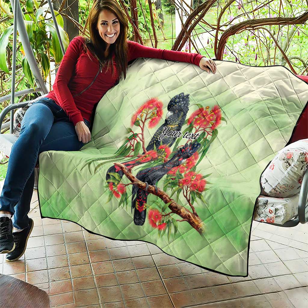 Australia Black Cockatoo and Eucalyptus Quilt Green Spirit of Aussie Native Bird - Aussie Hoodie