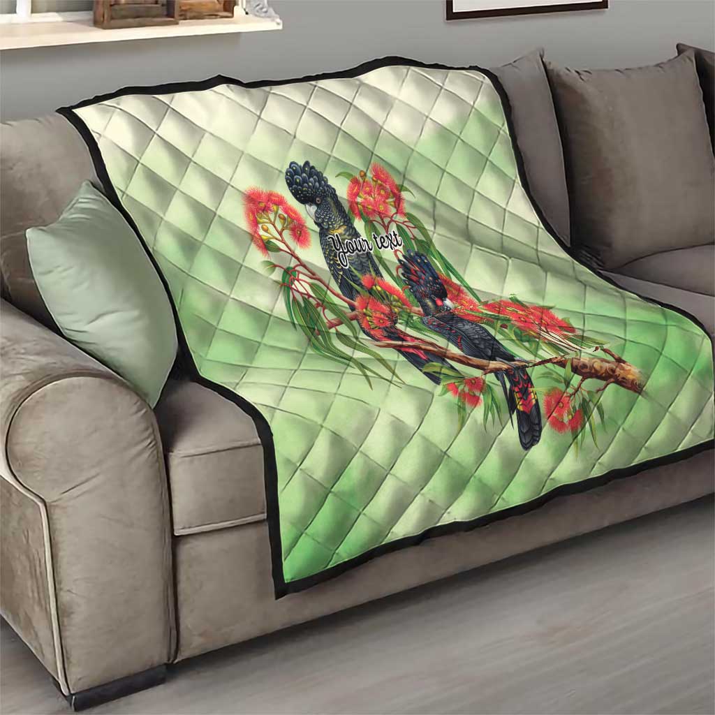 Australia Black Cockatoo and Eucalyptus Quilt Green Spirit of Aussie Native Bird - Aussie Hoodie