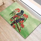 Australia Black Cockatoo and Eucalyptus Rubber Doormat Green Spirit of Aussie Native Bird - Aussie Hoodie