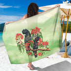 Australia Black Cockatoo and Eucalyptus Sarong Green Spirit of Aussie Native Bird - Aussie Hoodie