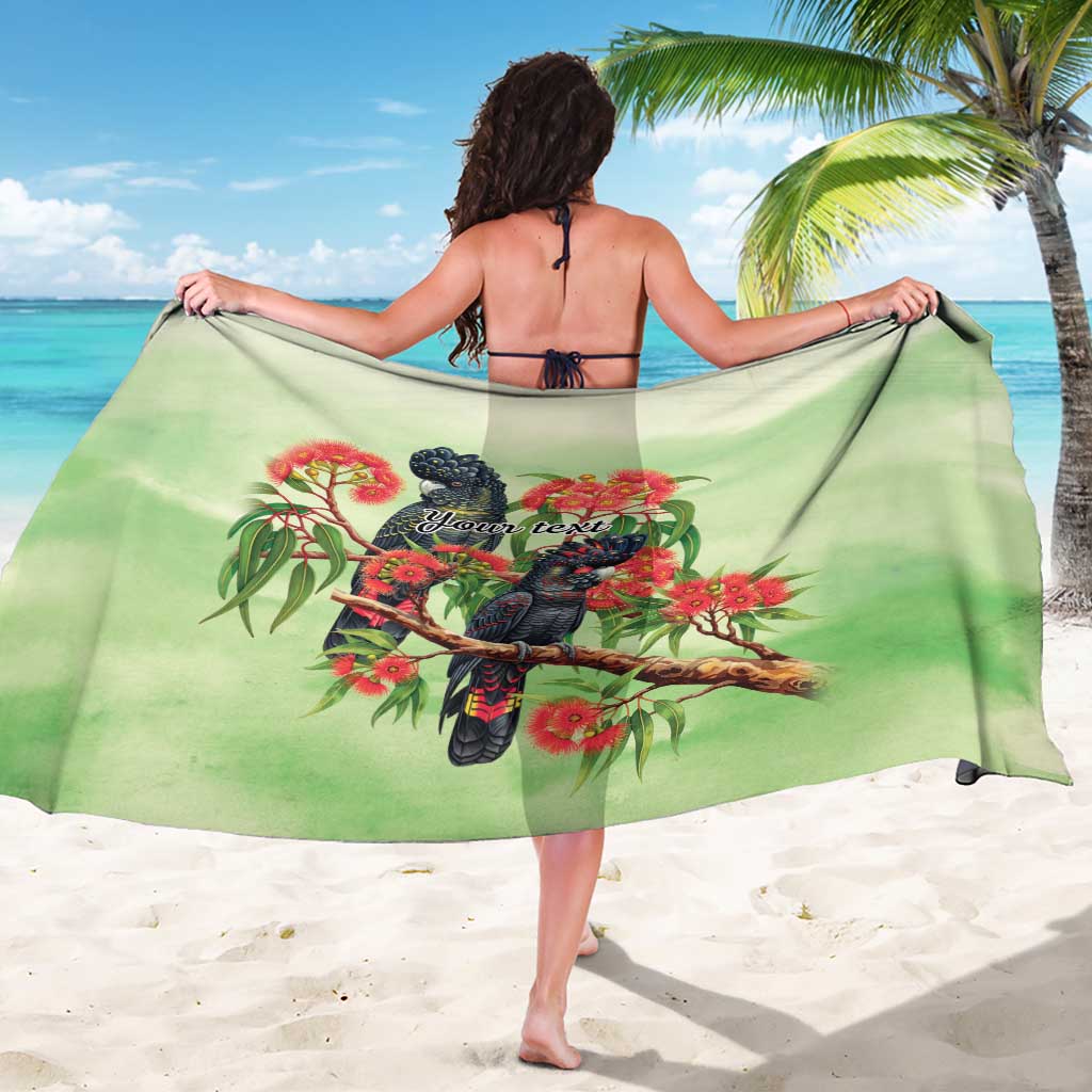 Australia Black Cockatoo and Eucalyptus Sarong Green Spirit of Aussie Native Bird - Aussie Hoodie
