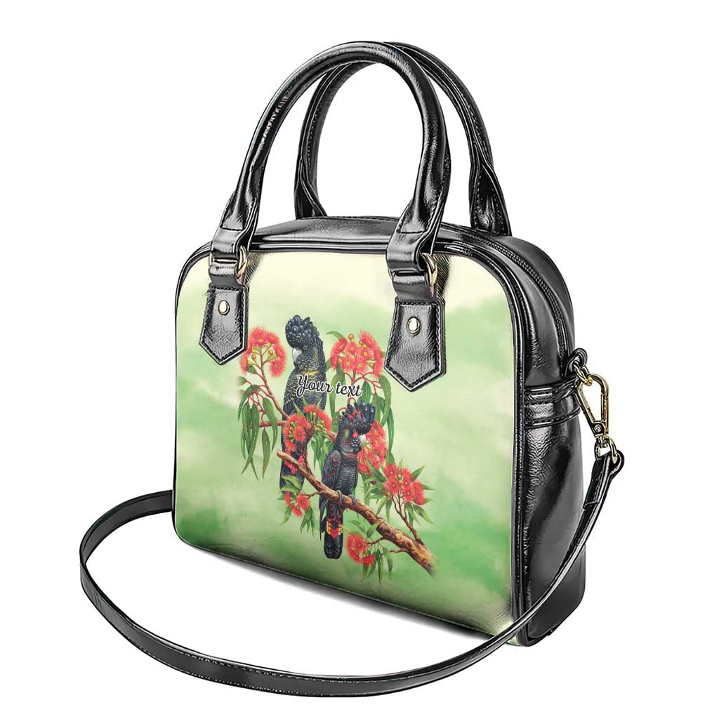 Australia Black Cockatoo and Eucalyptus Shoulder Handbag Green Spirit of Aussie Native Bird - Aussie Hoodie